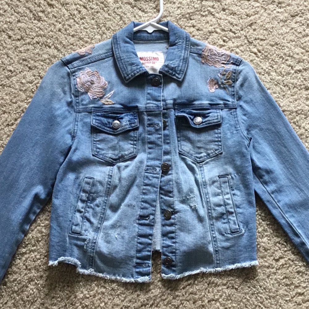 Simple floral Jean jacket